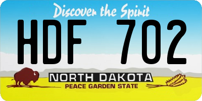 ND license plate HDF702