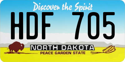 ND license plate HDF705