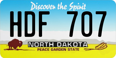 ND license plate HDF707