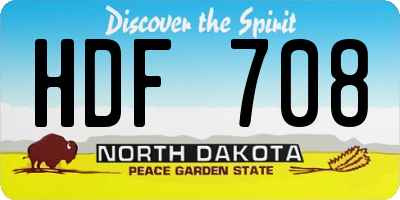 ND license plate HDF708