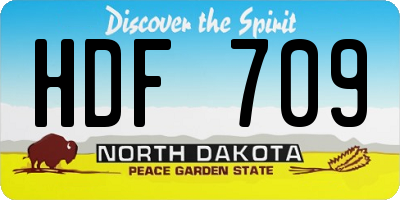 ND license plate HDF709