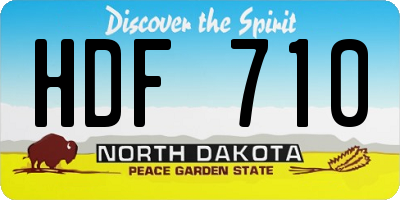 ND license plate HDF710