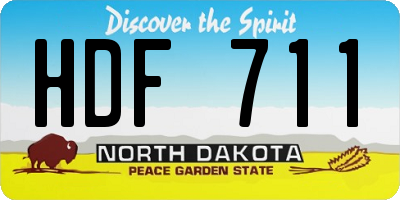 ND license plate HDF711