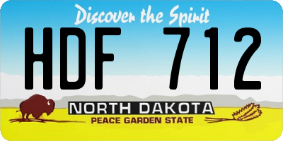 ND license plate HDF712