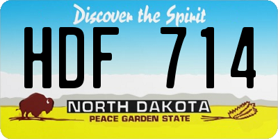 ND license plate HDF714