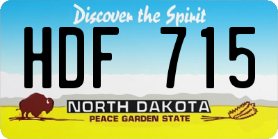 ND license plate HDF715