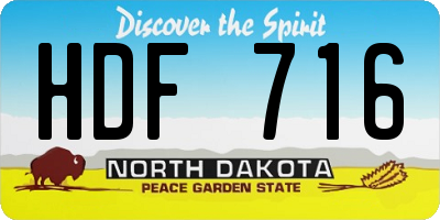 ND license plate HDF716