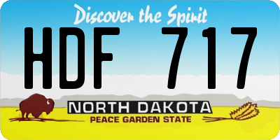 ND license plate HDF717