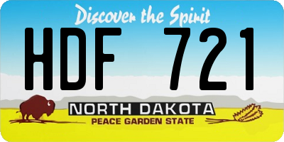 ND license plate HDF721