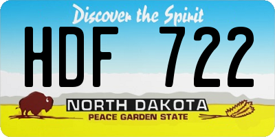 ND license plate HDF722