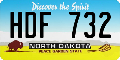 ND license plate HDF732
