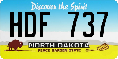 ND license plate HDF737