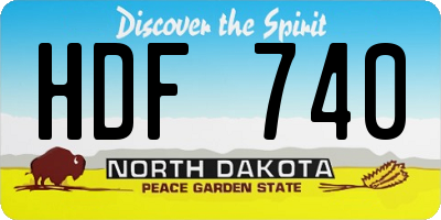 ND license plate HDF740