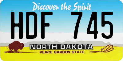 ND license plate HDF745