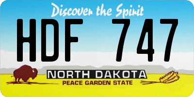 ND license plate HDF747