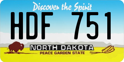 ND license plate HDF751