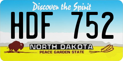 ND license plate HDF752