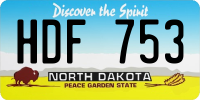 ND license plate HDF753