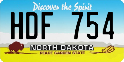 ND license plate HDF754