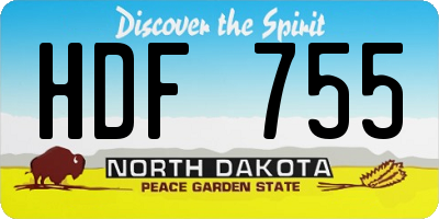 ND license plate HDF755