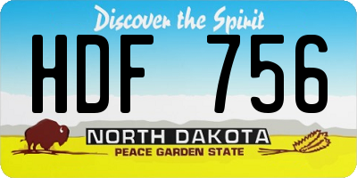 ND license plate HDF756
