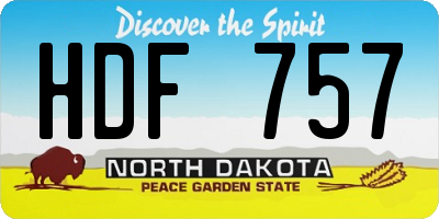 ND license plate HDF757