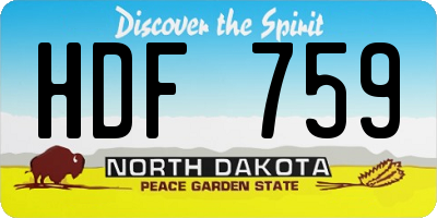 ND license plate HDF759