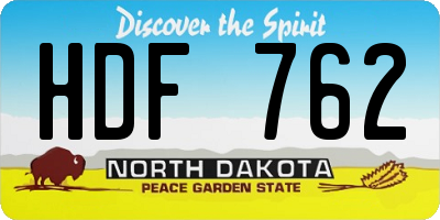ND license plate HDF762