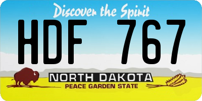 ND license plate HDF767