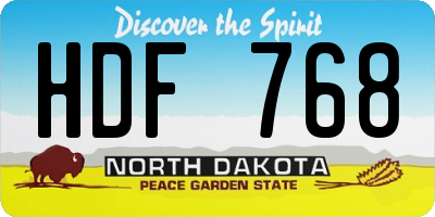 ND license plate HDF768