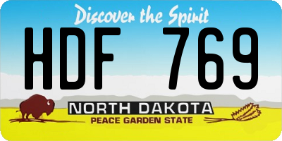 ND license plate HDF769