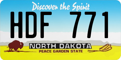 ND license plate HDF771
