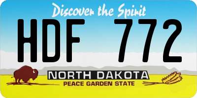 ND license plate HDF772