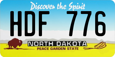 ND license plate HDF776