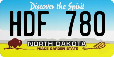 ND license plate HDF780