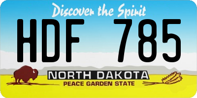 ND license plate HDF785