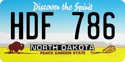 ND license plate HDF786