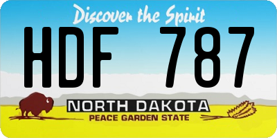 ND license plate HDF787