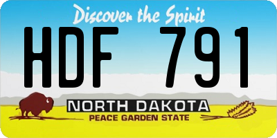 ND license plate HDF791