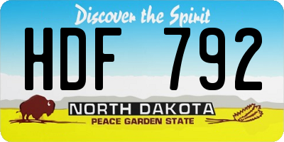 ND license plate HDF792