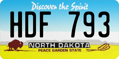 ND license plate HDF793