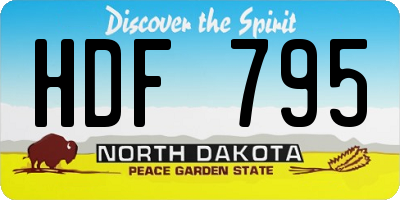 ND license plate HDF795