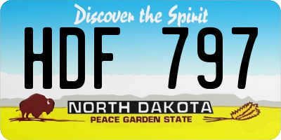 ND license plate HDF797
