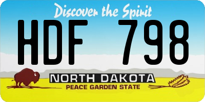 ND license plate HDF798