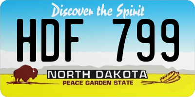 ND license plate HDF799