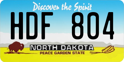 ND license plate HDF804