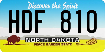 ND license plate HDF810