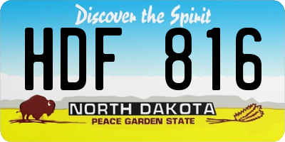ND license plate HDF816