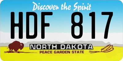 ND license plate HDF817