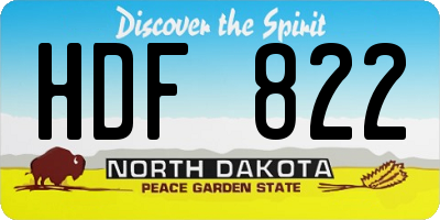 ND license plate HDF822